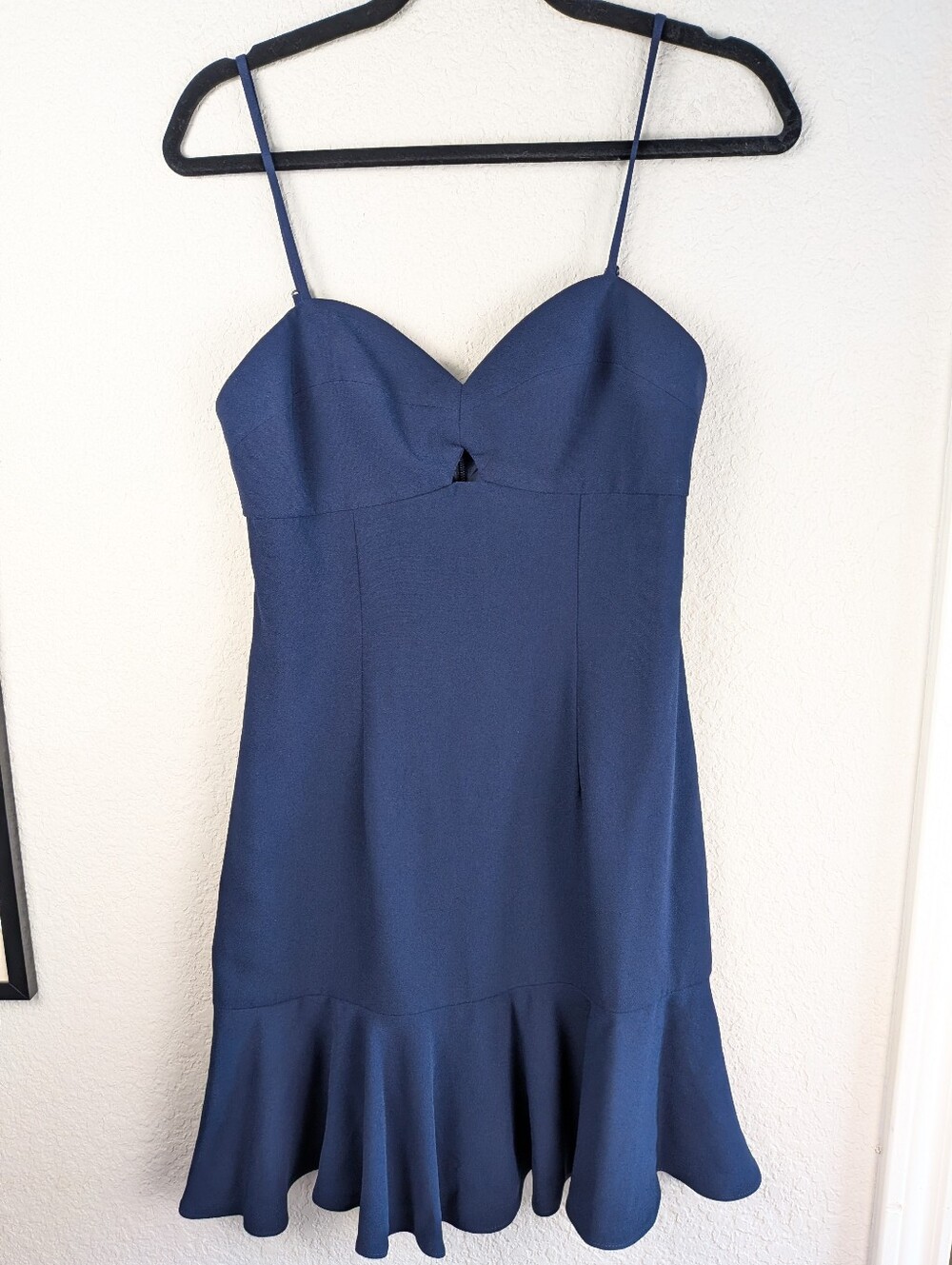 NWT Trina Turk Lorelei Mini Dress Size 2 Indigo Sweetheart Neck Flounce Skirt
